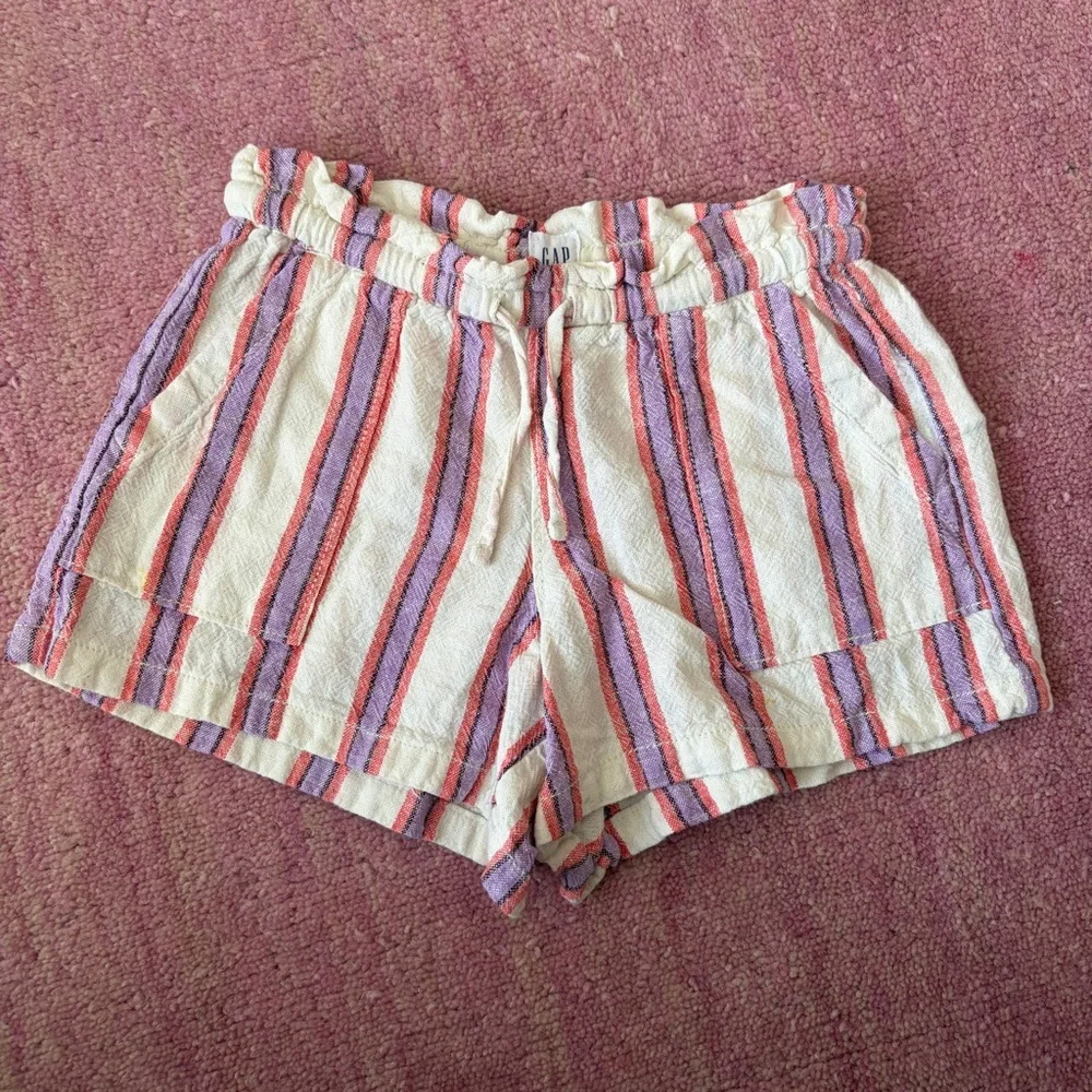 NWOT GAP Kids 4-5 Cream Striped Drawstring Waist Shorts